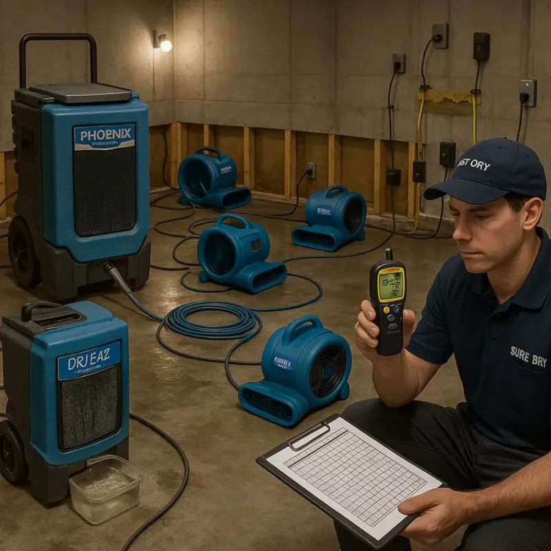 Structural Drying and Dehumidification process in Mountain Brook, AL